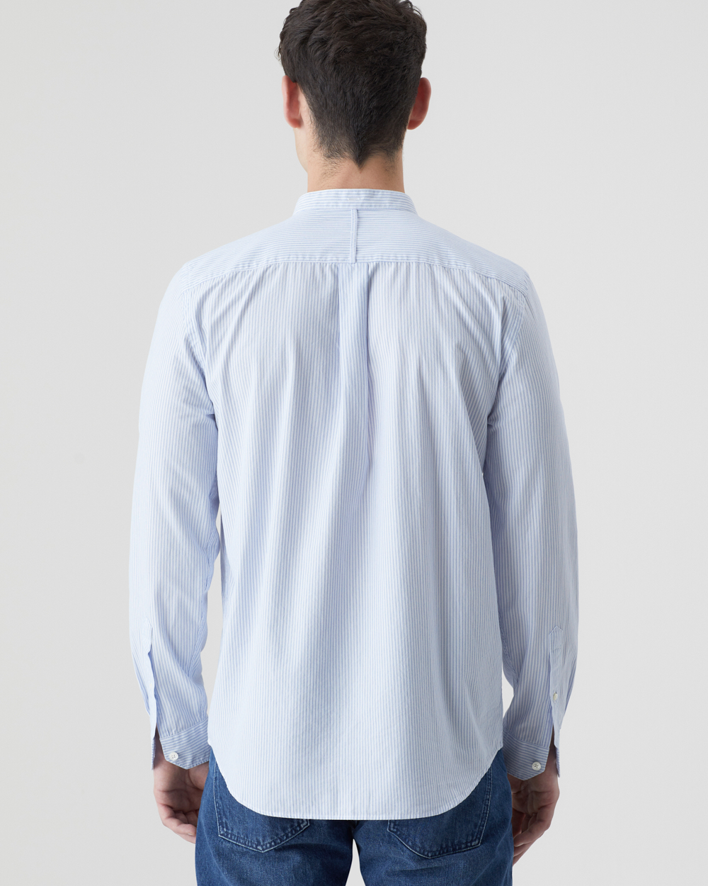 CLOSED Men’s Collarless Shirt - Royal Azure Men's Tops - Sloane Boutique