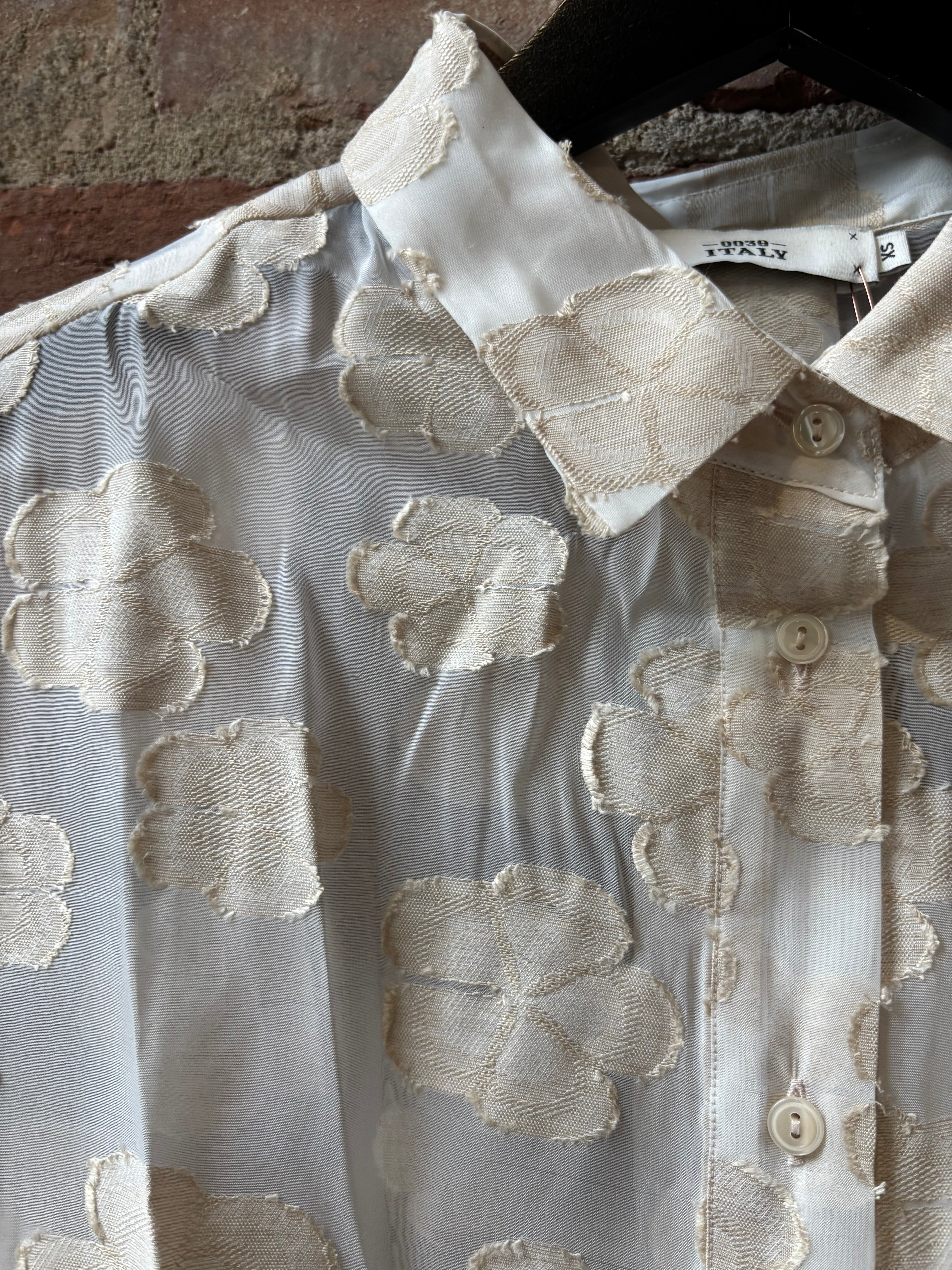 0039 Italy Bea Blouse - Organza Flocked Women's Tops - Sloane Boutique