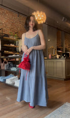 0039 Italy Cleopatra Dress - Denim Blue Dresses - Sloane Boutique