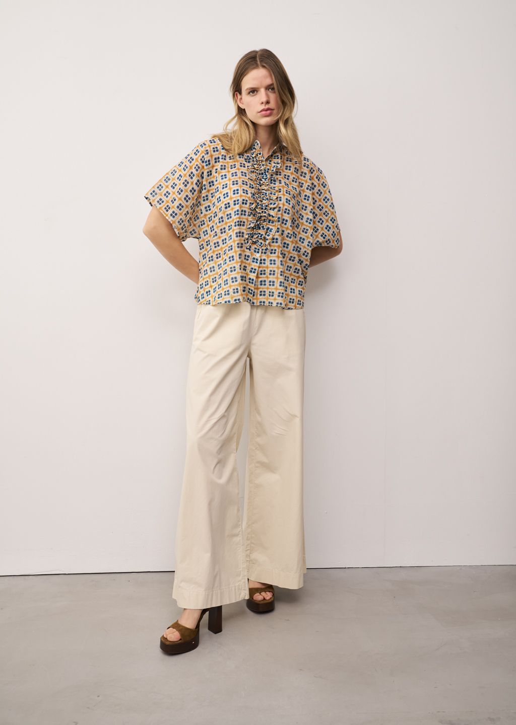 0039 Italy Daisy Blouse - Orange Women's Tops - Sloane Boutique