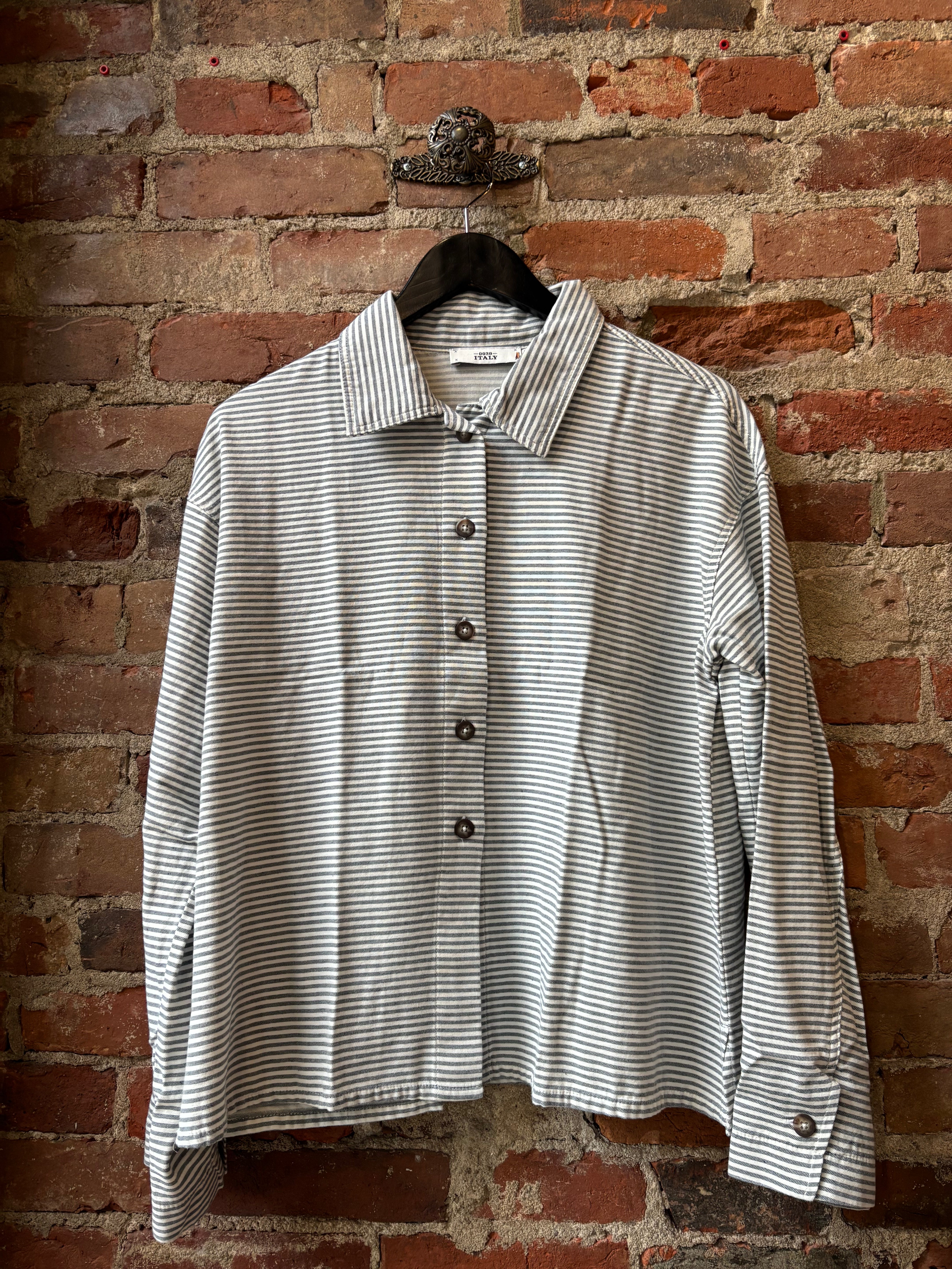 0039 Italy Dora Corduroy Blouse - Stripe Women's Tops - Sloane Boutique
