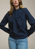 0039 Italy Dorothea Blouse - Navy Women's Tops - Sloane Boutique