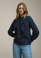 0039 Italy Dorothea Blouse - Navy Women's Tops - Sloane Boutique