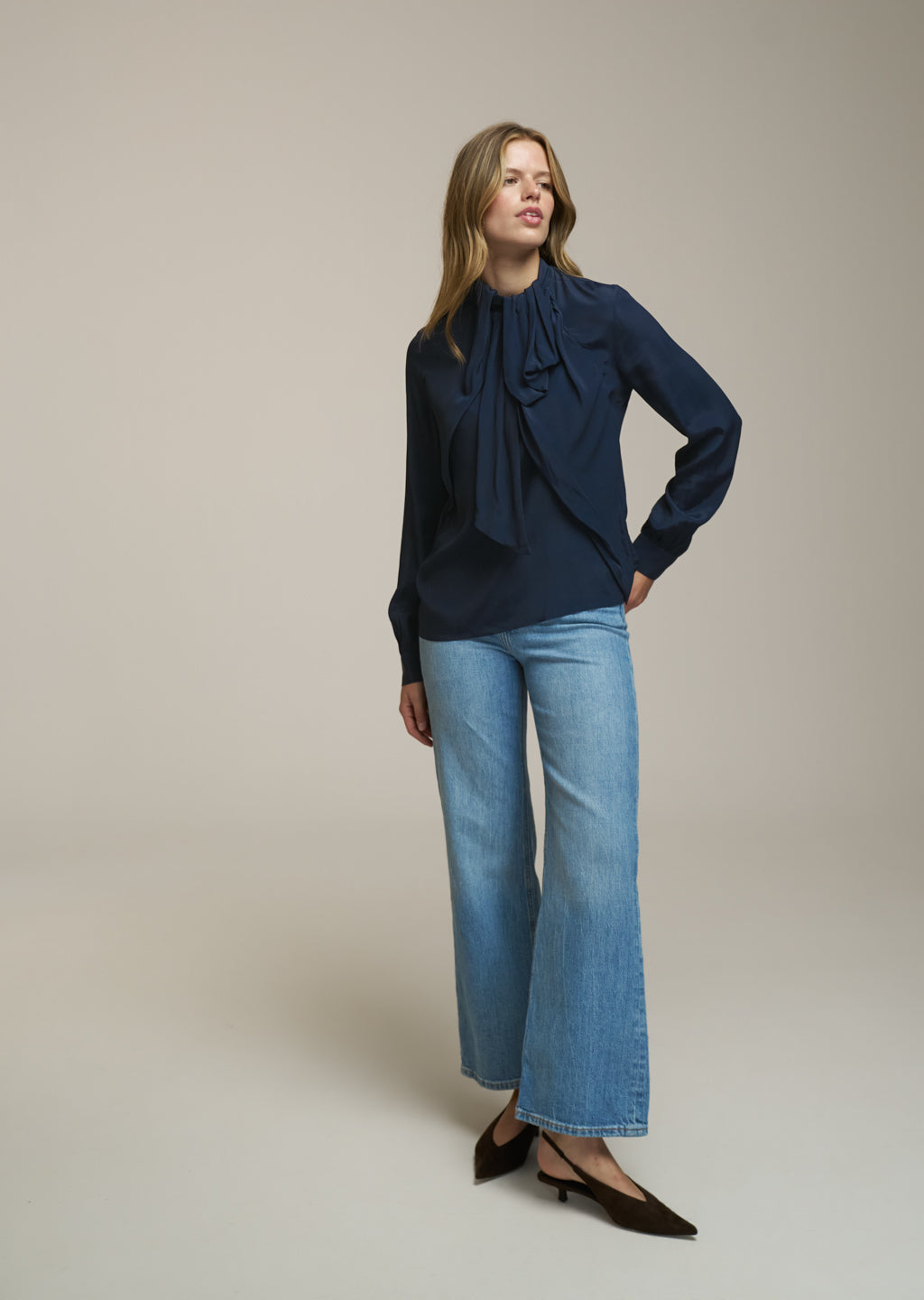 0039 Italy Dorothea Blouse - Navy Women's Tops - Sloane Boutique