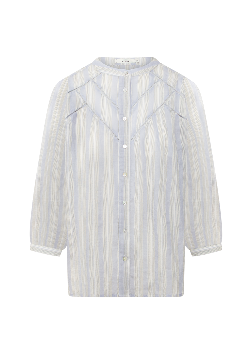 0039 Italy Faviola Fancy Blouse - Blue / White Women's Tops - Sloane Boutique