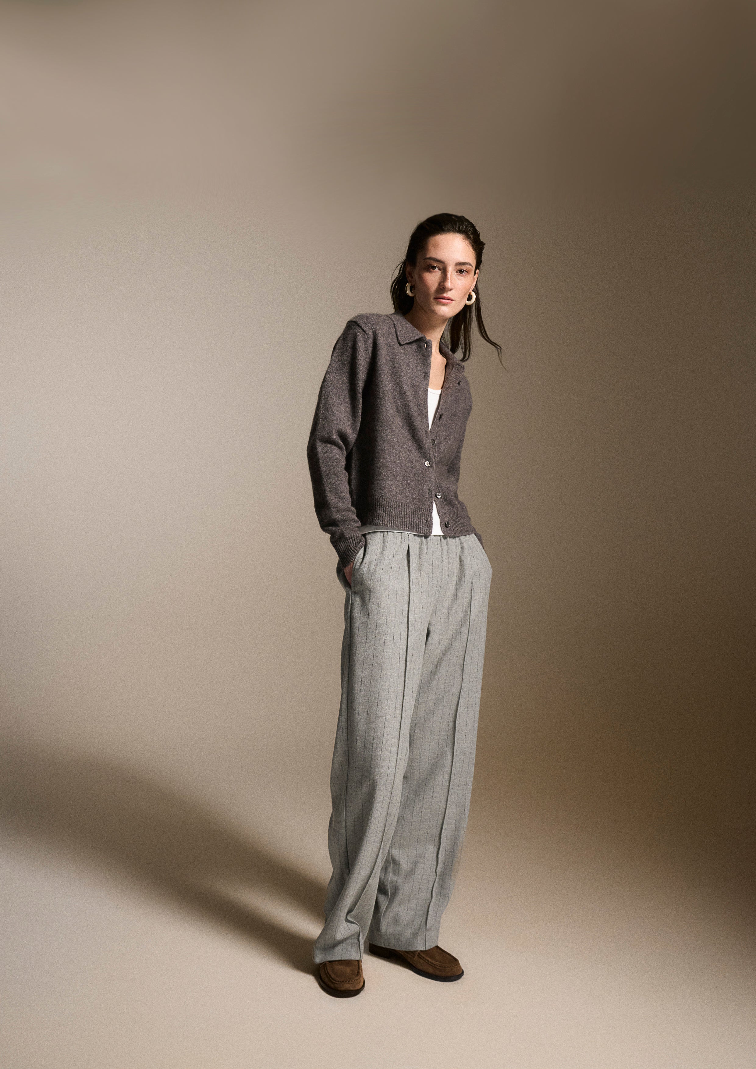 0039 Italy Gina Cardigan - Taupe Women's Tops - Sloane Boutique