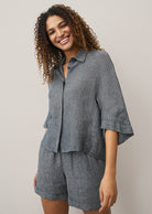 0039 Italy Hollie Blouse - Slate Women's Tops - Sloane Boutique