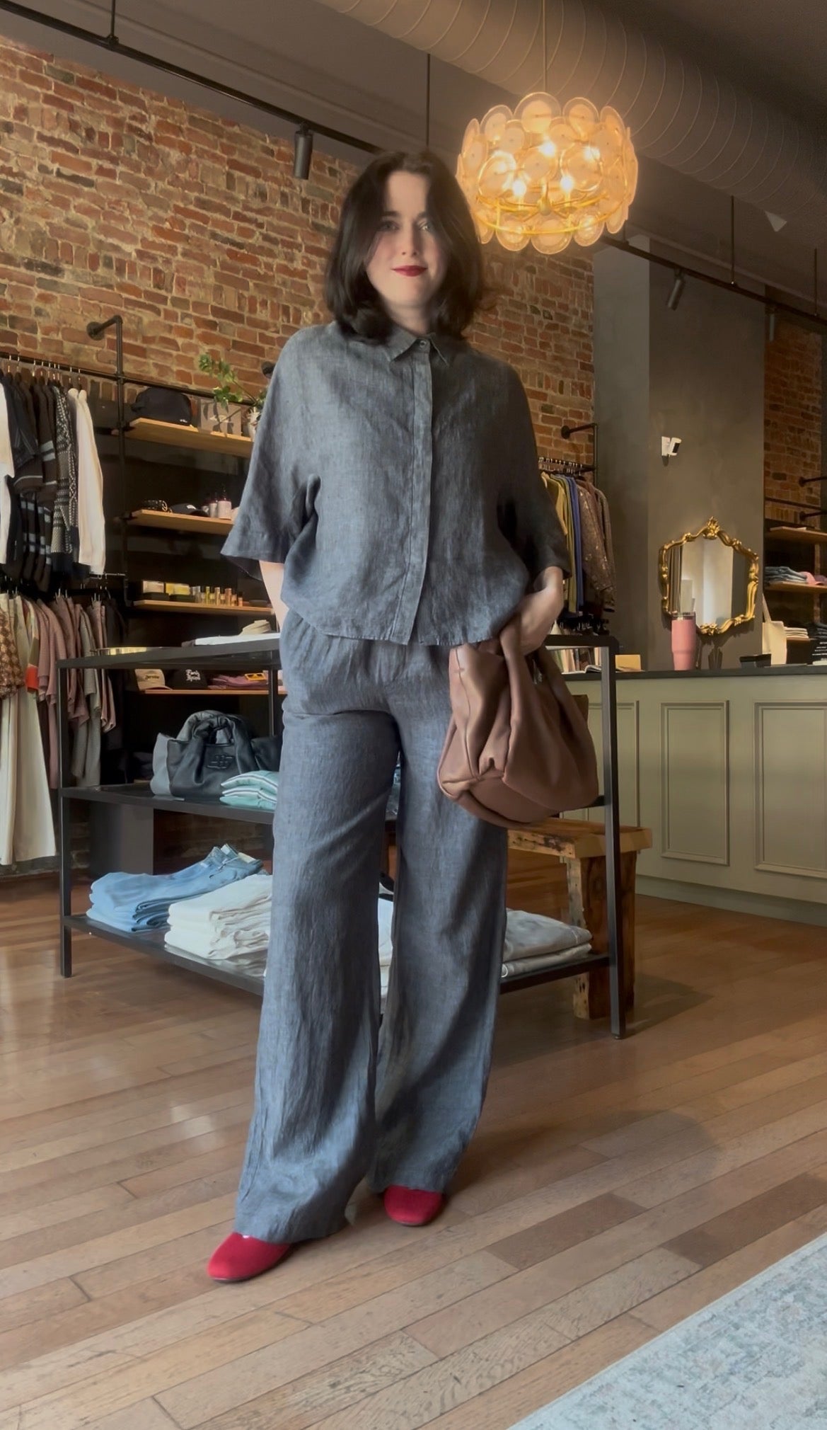 0039 Italy Hollie Blouse - Slate Women's Tops - Sloane Boutique