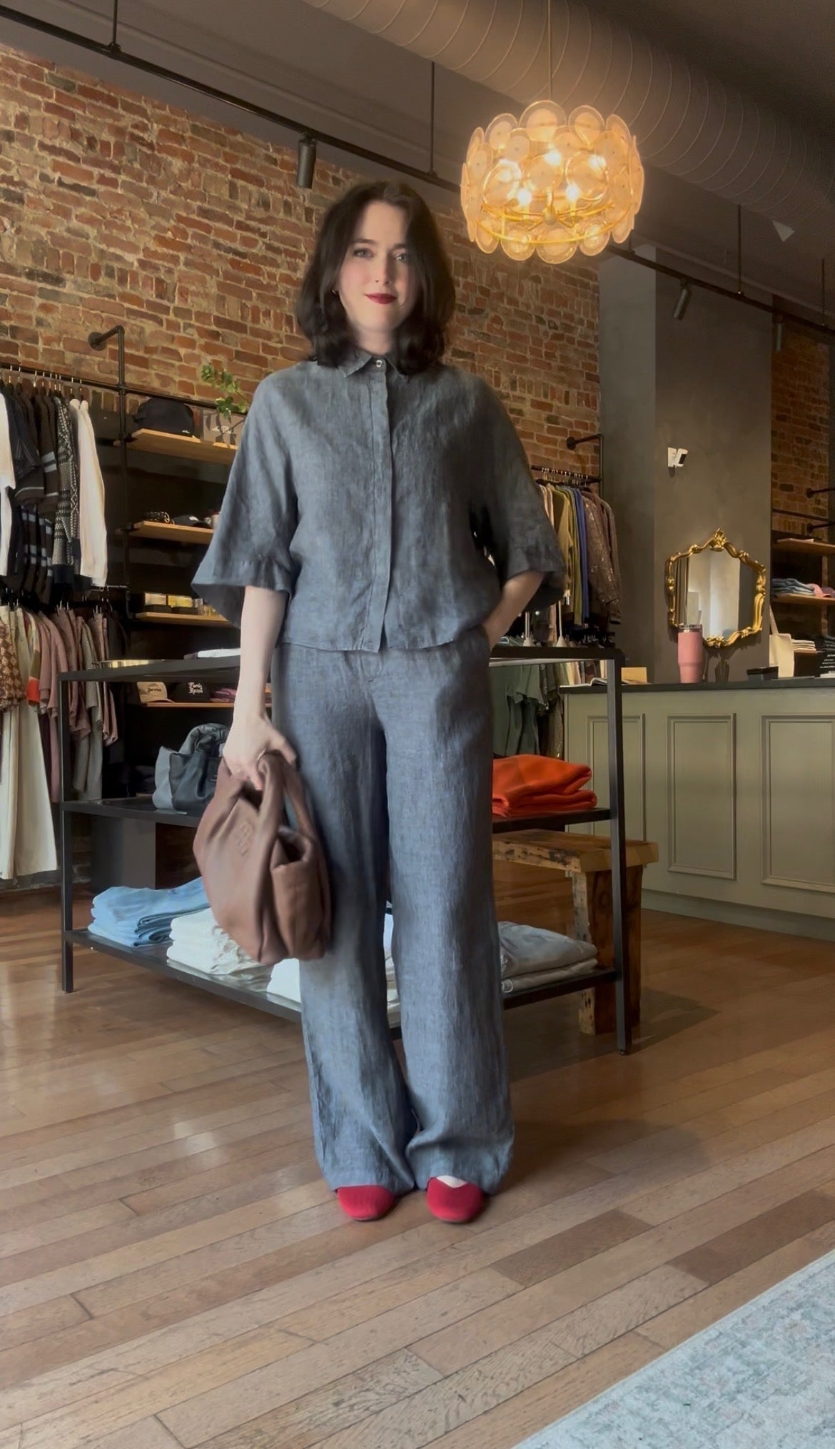 0039 Italy Hollie Blouse - Slate Women's Tops - Sloane Boutique
