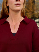 0039 Italy Iris LA Pullover - Burgundy sale tops - Sloane Boutique