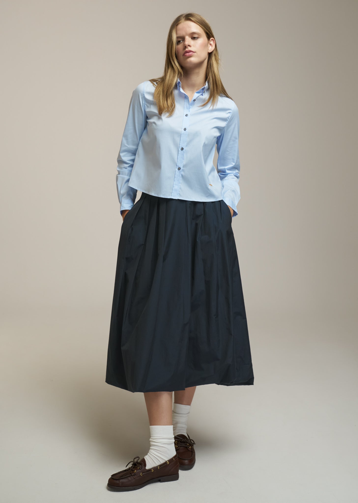 0039 Italy Kylie Skirt - Navy Women's Bottoms - Sloane Boutique