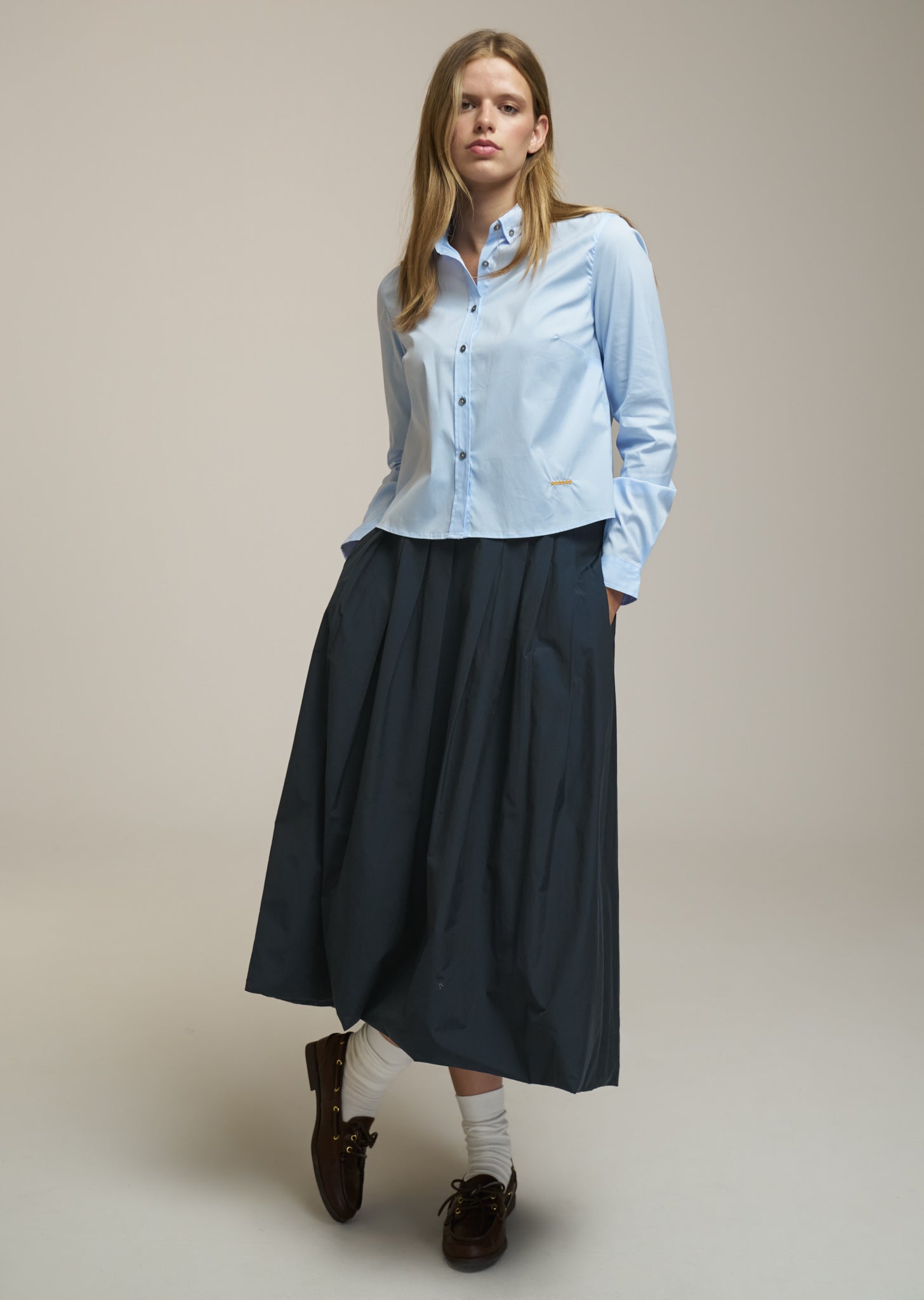 0039 Italy Kylie Skirt - Navy Women's Bottoms - Sloane Boutique