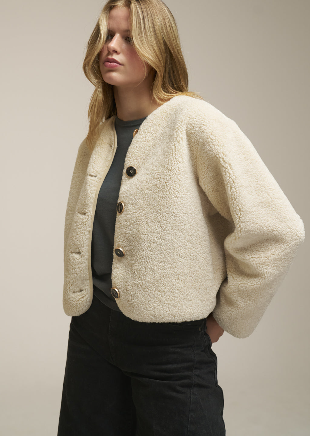 0039 Italy Ricarda Jacket - Cream Outerwear - Sloane Boutique