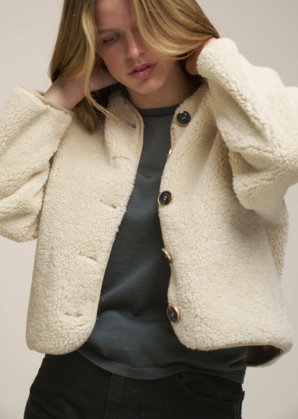 0039 Italy Ricarda Jacket - Cream Outerwear - Sloane Boutique
