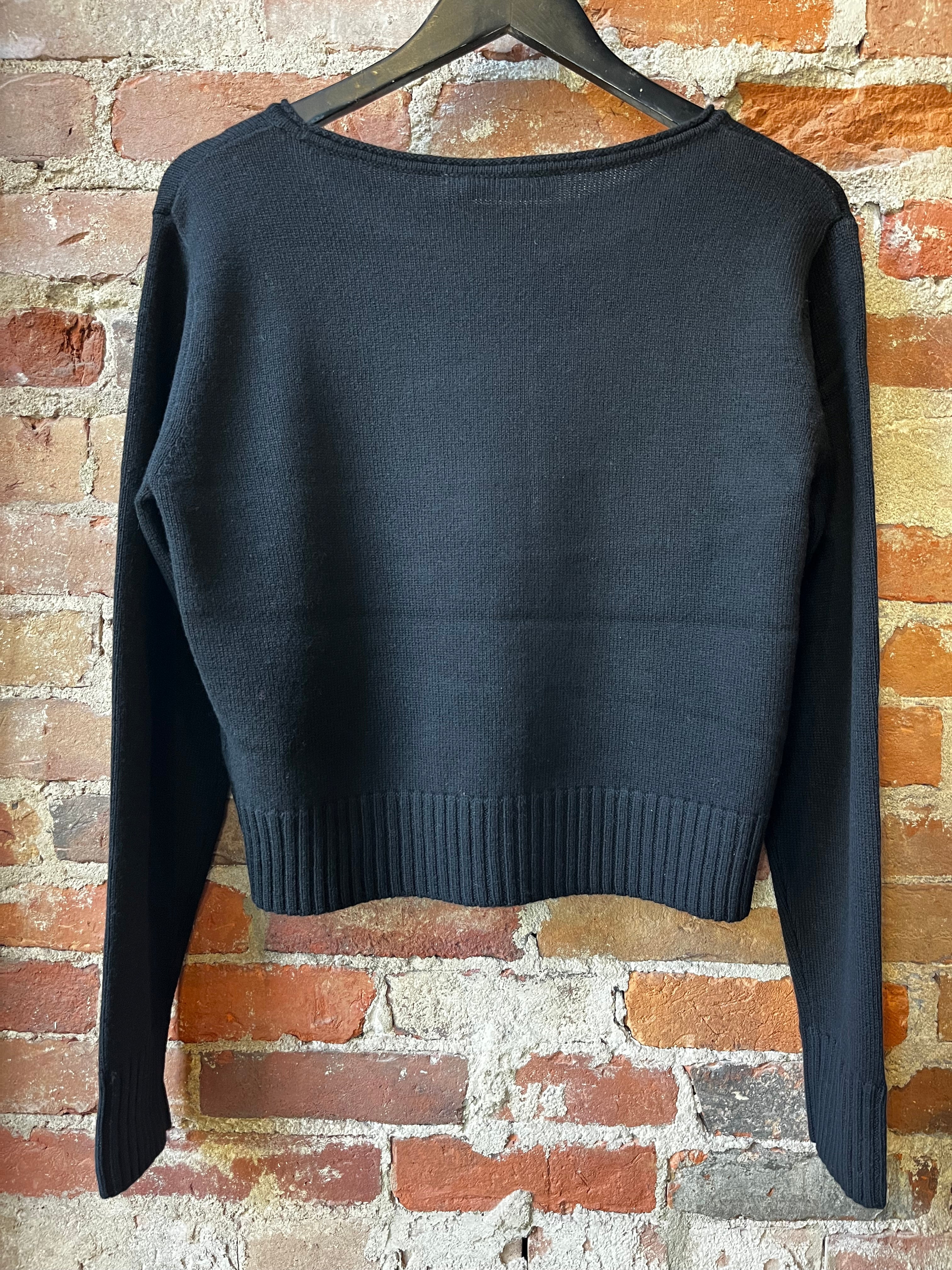 0039 Italy Romy Sweater - Black Women's Tops - Sloane Boutique