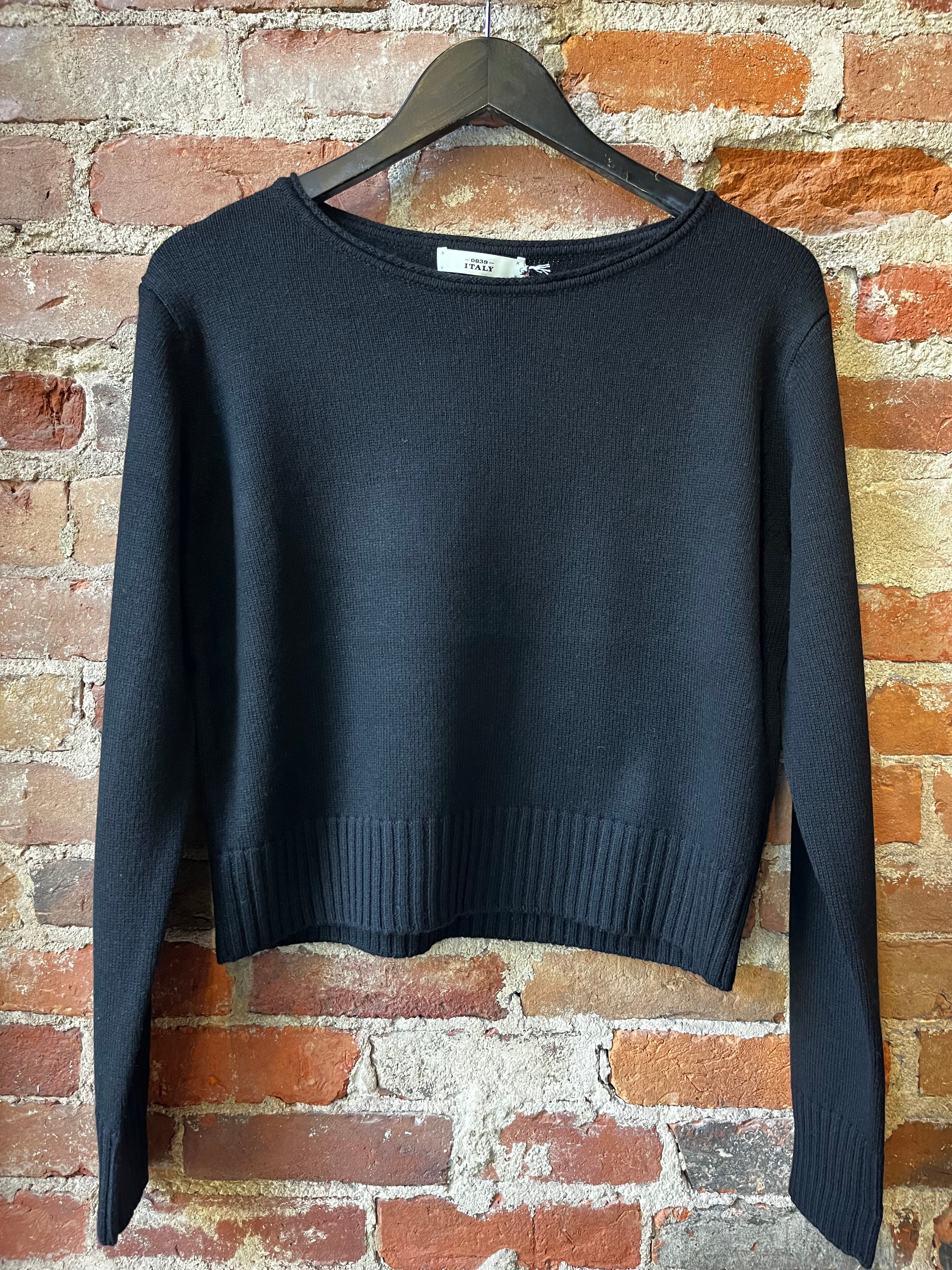 0039 Italy Romy Sweater - Black Women's Tops - Sloane Boutique