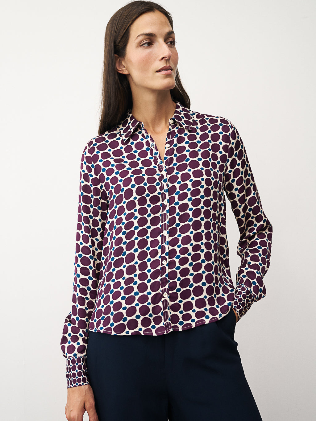 0039 Italy Sia Blouse - Blue Women's Tops - Sloane Boutique