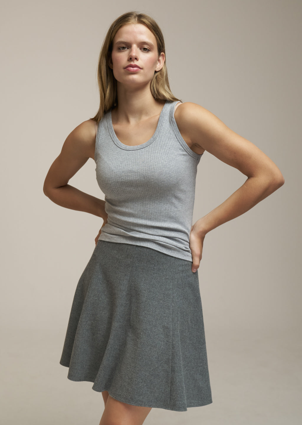 0039 Italy Tereza Skirt - Grey Women's Bottoms - Sloane Boutique