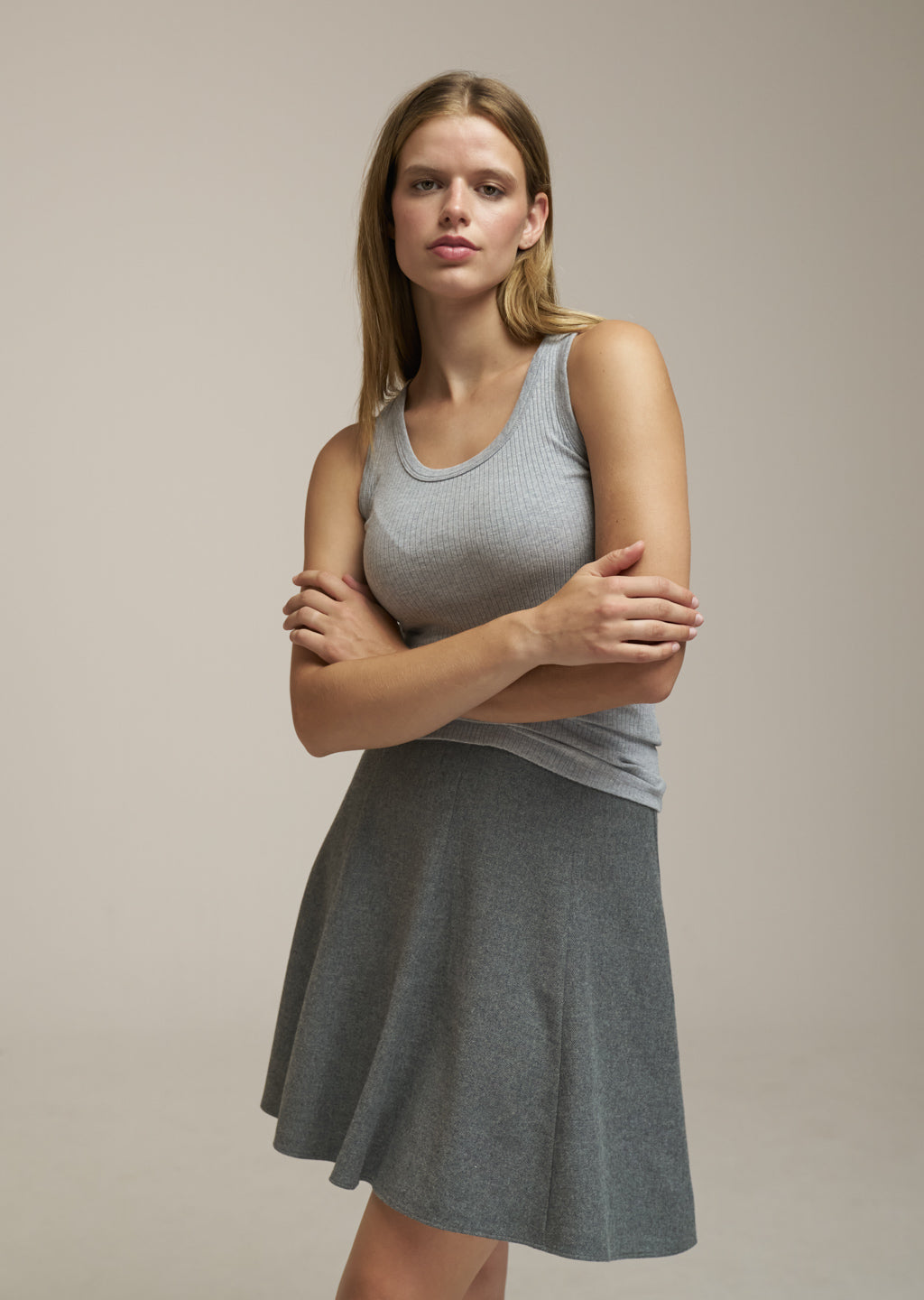 0039 Italy Tereza Skirt - Grey Women's Bottoms - Sloane Boutique