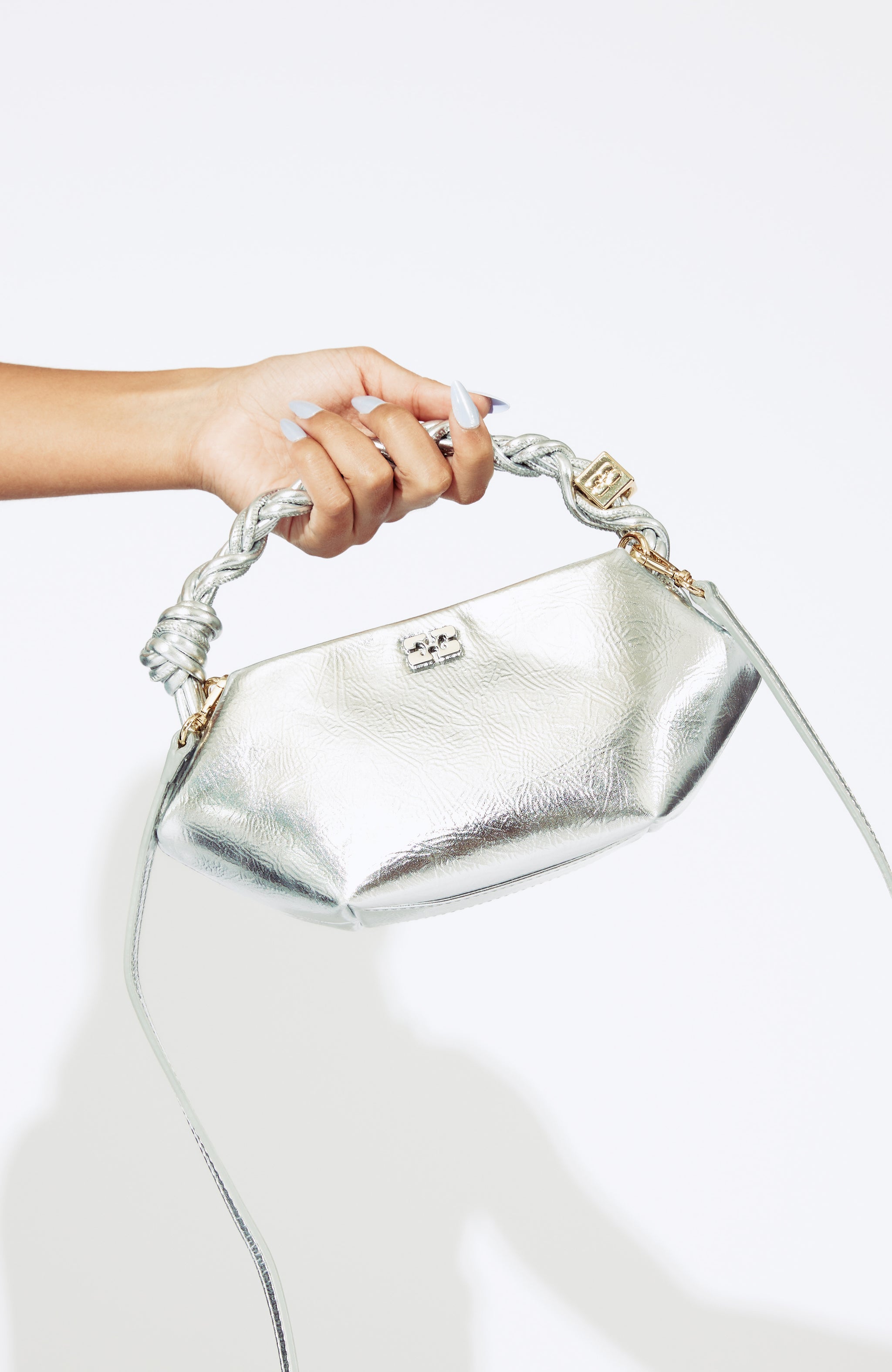 Silver mini handbag sale