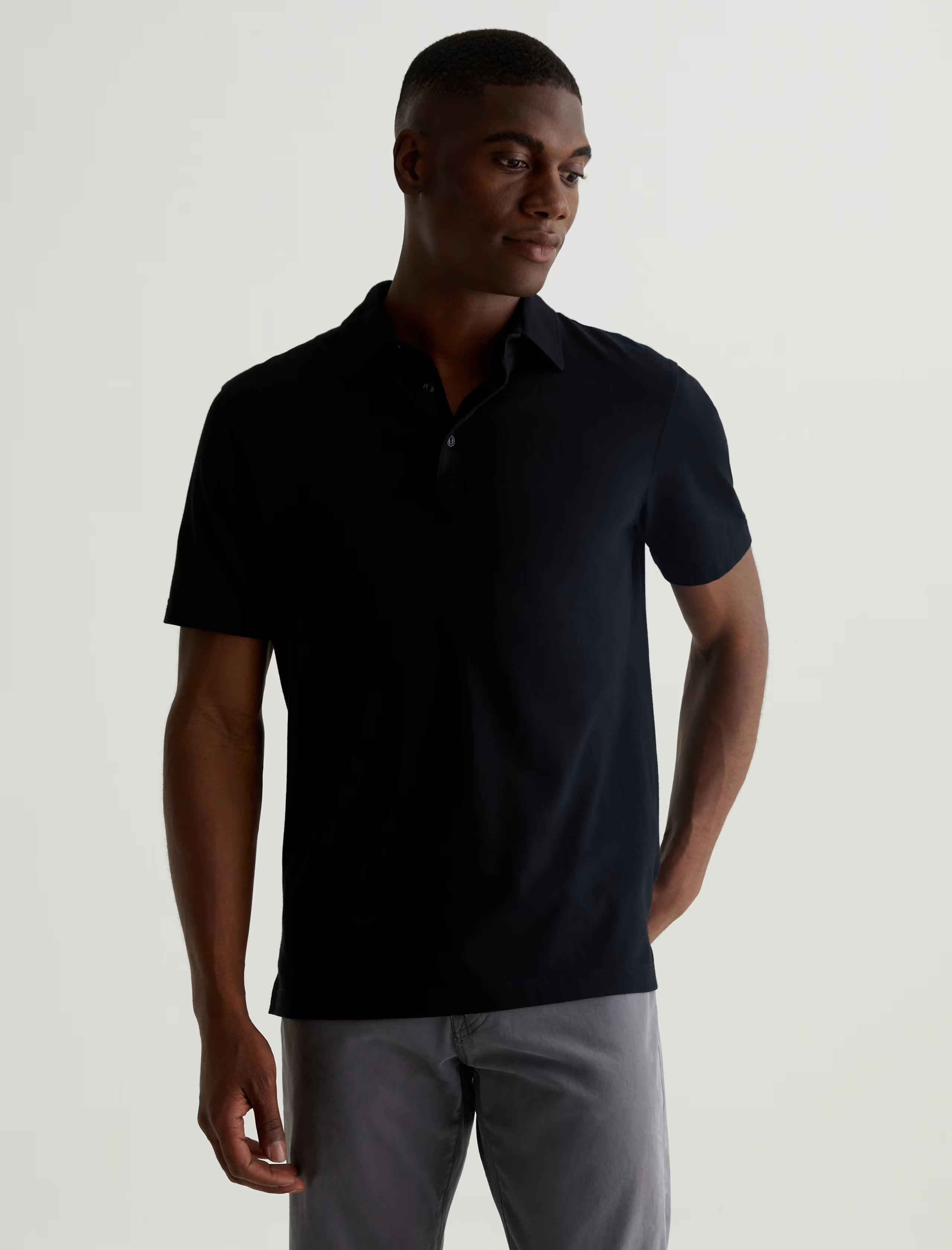 AG Jeans Bryce Polo S/S - True Black Men's Tops - Sloane Boutique