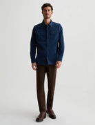 AG Jeans Everett Sueded Slim Straight - Sulfur Deep Woodland Men's Bottoms - Sloane Boutique