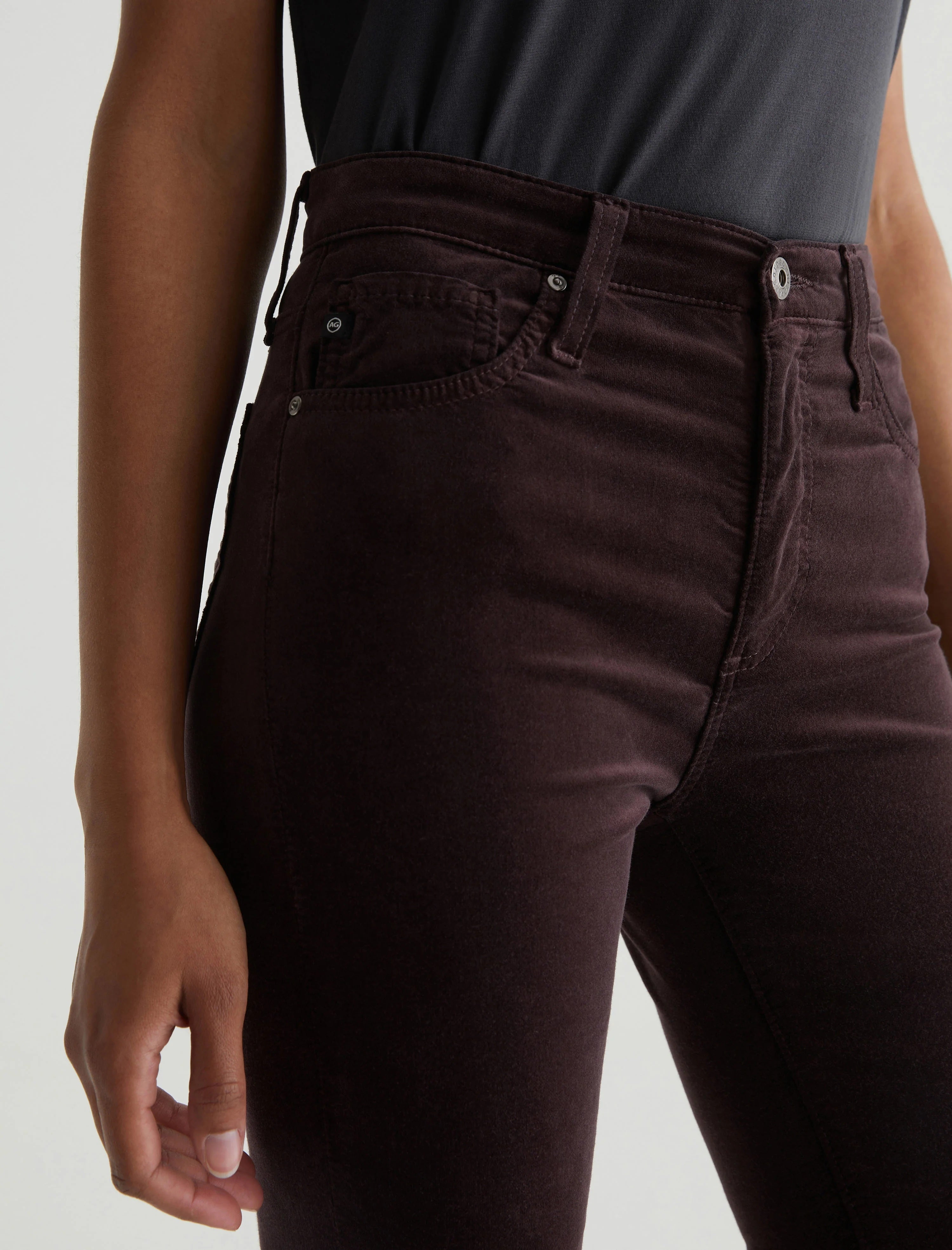 AG Jeans Farrah Boot Velvet - Amaretto Noir Women's Bottoms - Sloane Boutique