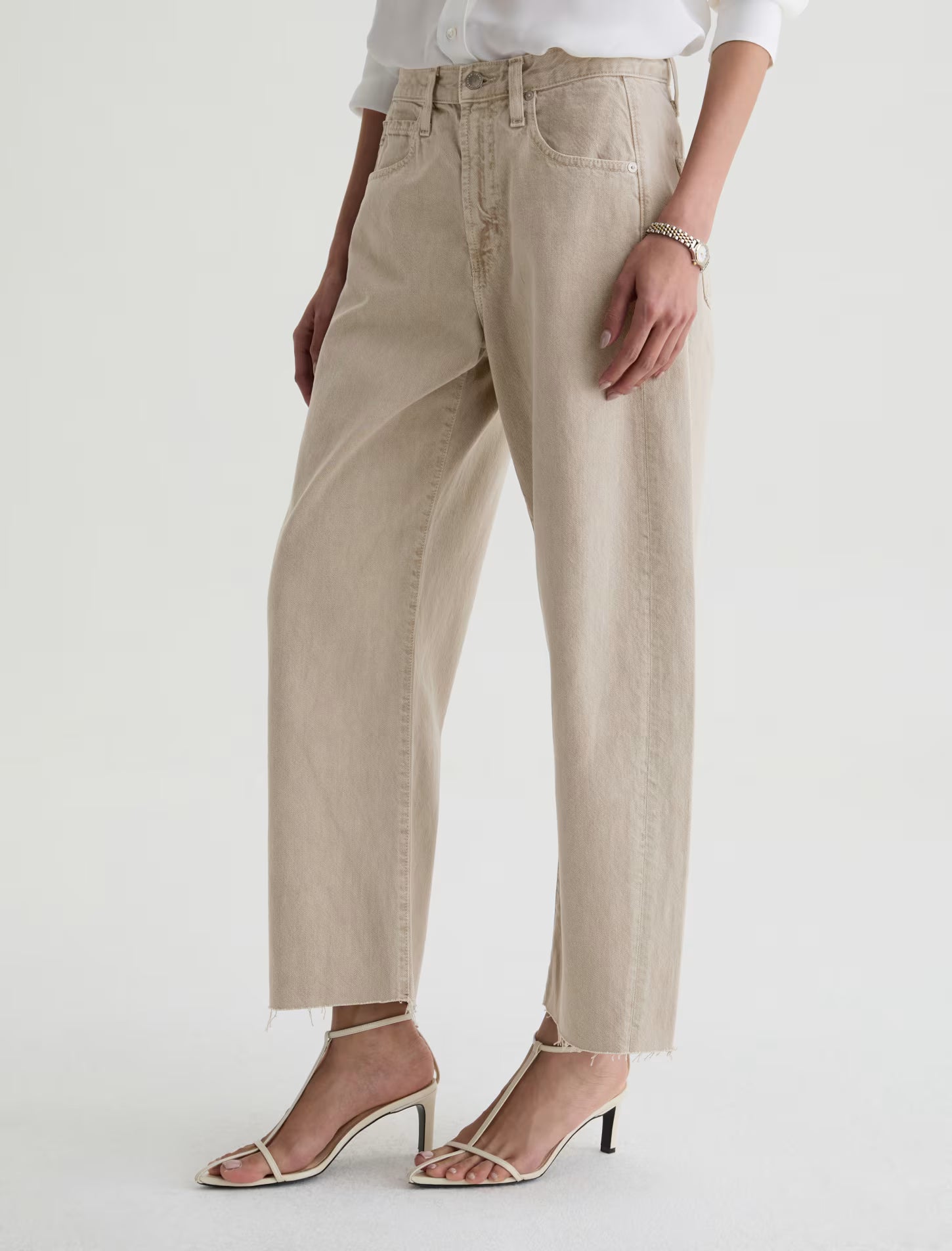 AG Jeans Hattie Crop - Sulfur Light Taupe Women's Bottoms - Sloane Boutique