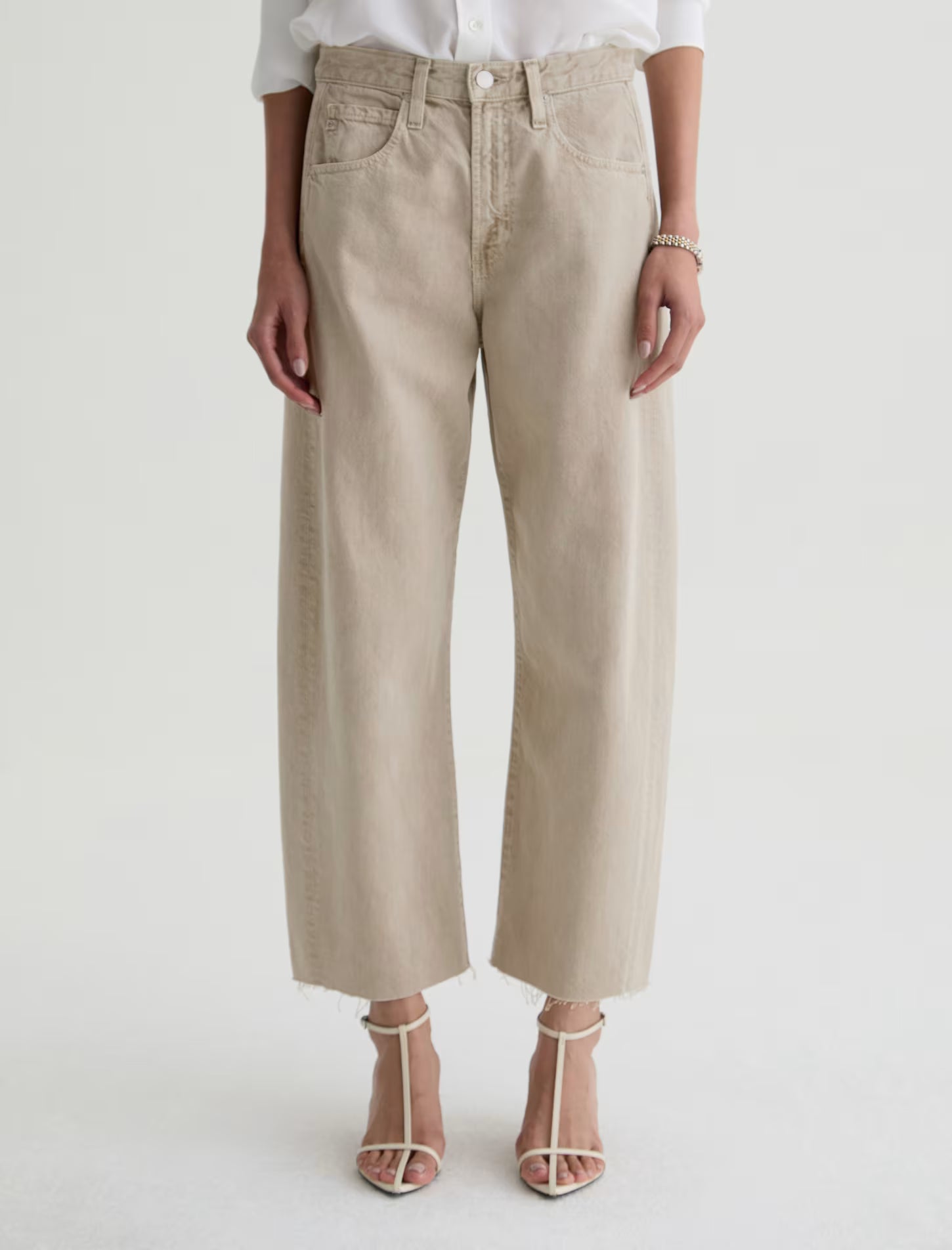 AG Jeans Hattie Crop - Sulfur Light Taupe Women's Bottoms - Sloane Boutique