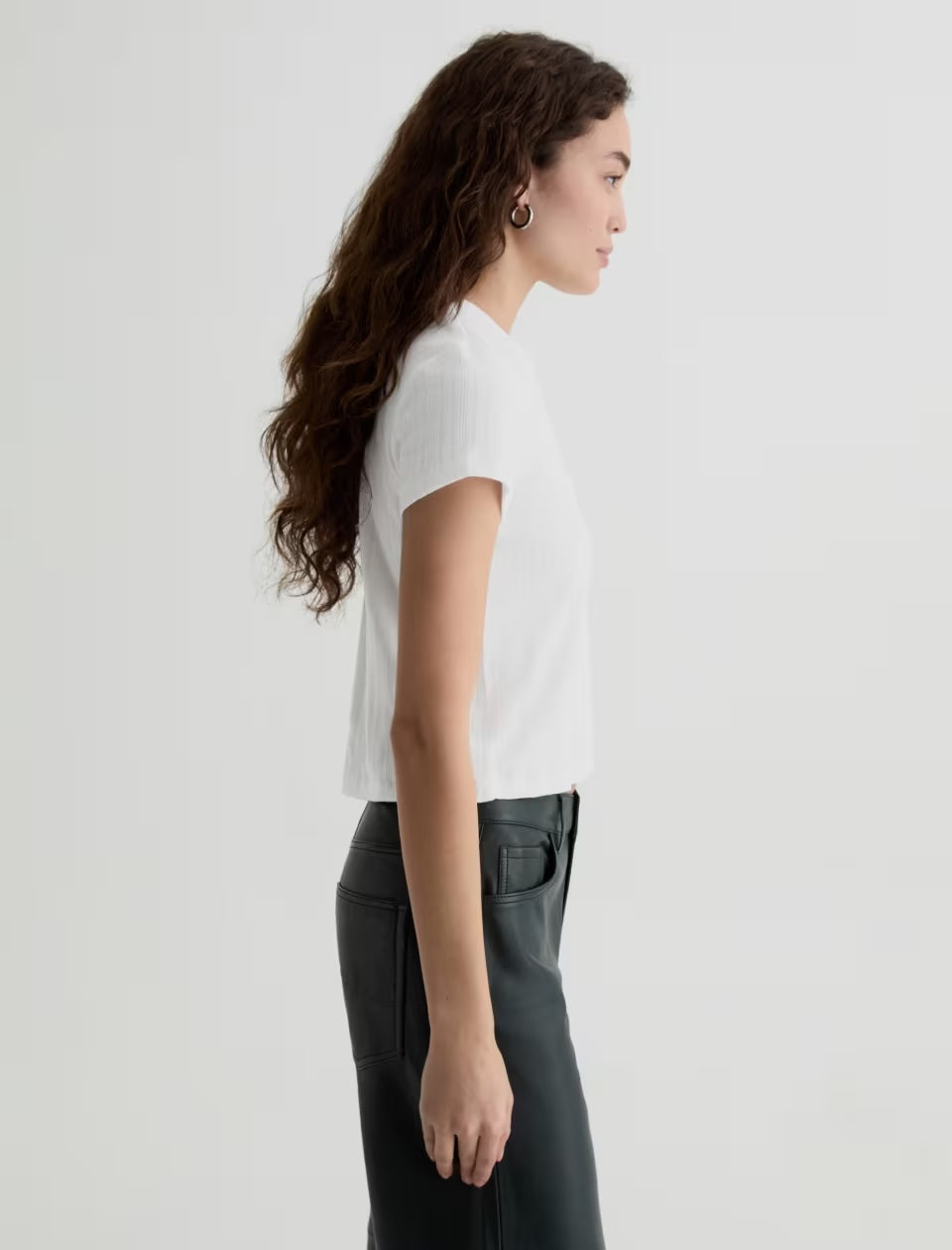 AG Jeans Sadie Pointelle Crew - Powder Women's Tops - Sloane Boutique