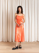 Ali Golden Asymmetrical Tank Dress - Neon Orange Dresses - Sloane Boutique
