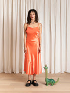Ali Golden Asymmetrical Tank Dress - Neon Orange Dresses - Sloane Boutique
