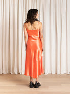 Ali Golden Asymmetrical Tank Dress - Neon Orange Dresses - Sloane Boutique