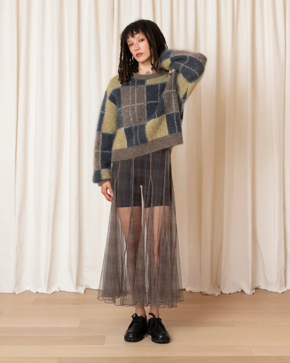 Ali Golden Boxy Plaid Pullover - Multicolor Plaid Women's Tops - Sloane Boutique