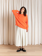 Ali Golden Chunky Cotton Pullover - Neon Orange Women's Tops - Sloane Boutique