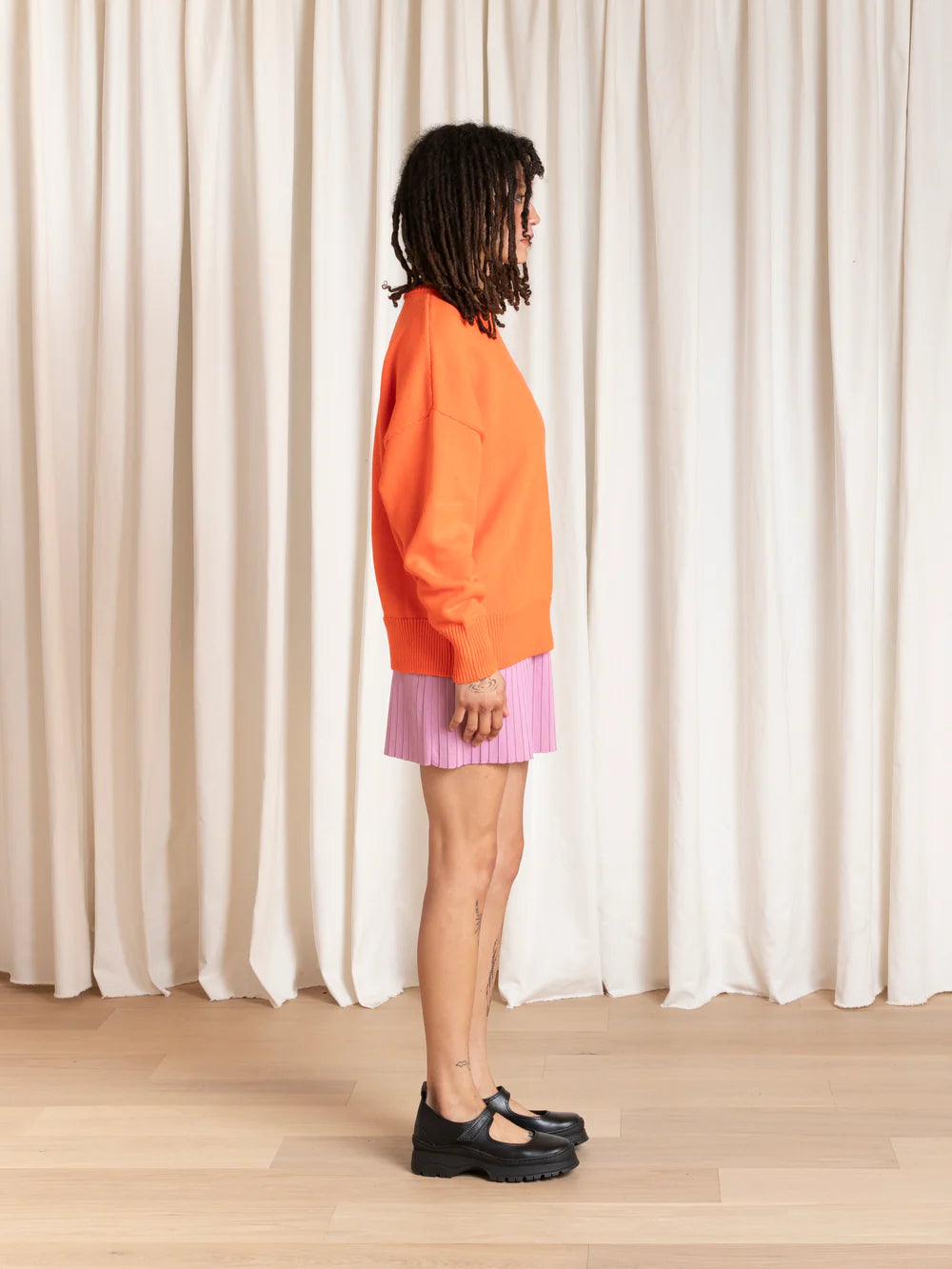 Ali Golden Chunky Cotton Pullover - Neon Orange Women's Tops - Sloane Boutique