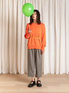 Ali Golden Chunky Cotton Pullover - Neon Orange Women's Tops - Sloane Boutique