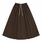 Ali Golden Drawstring Full Skirt - Dark Brown Women's Bottoms - Sloane Boutique