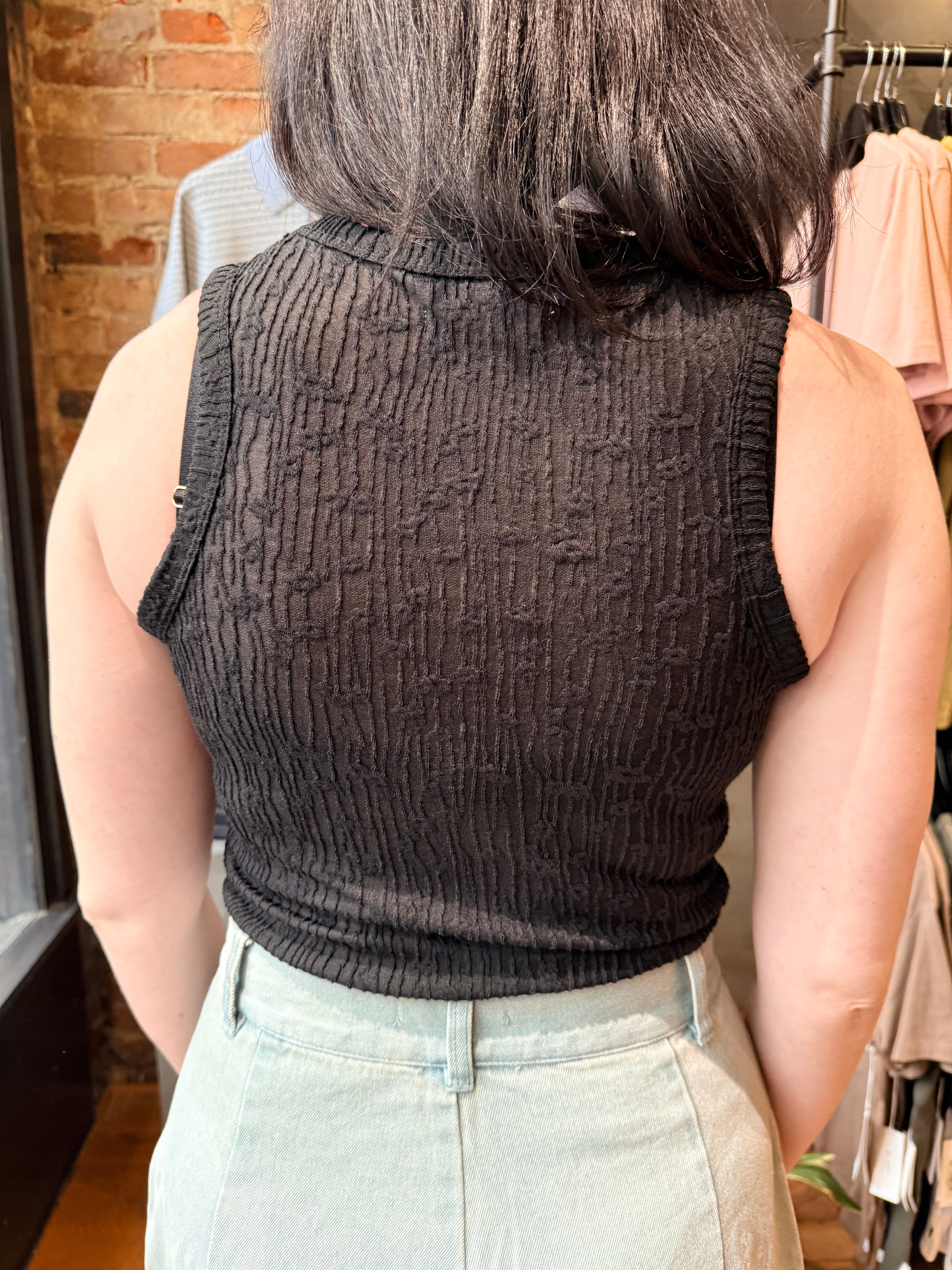 Ali Golden Fitted Tank - Black Flower Women's Tops - Sloane Boutique