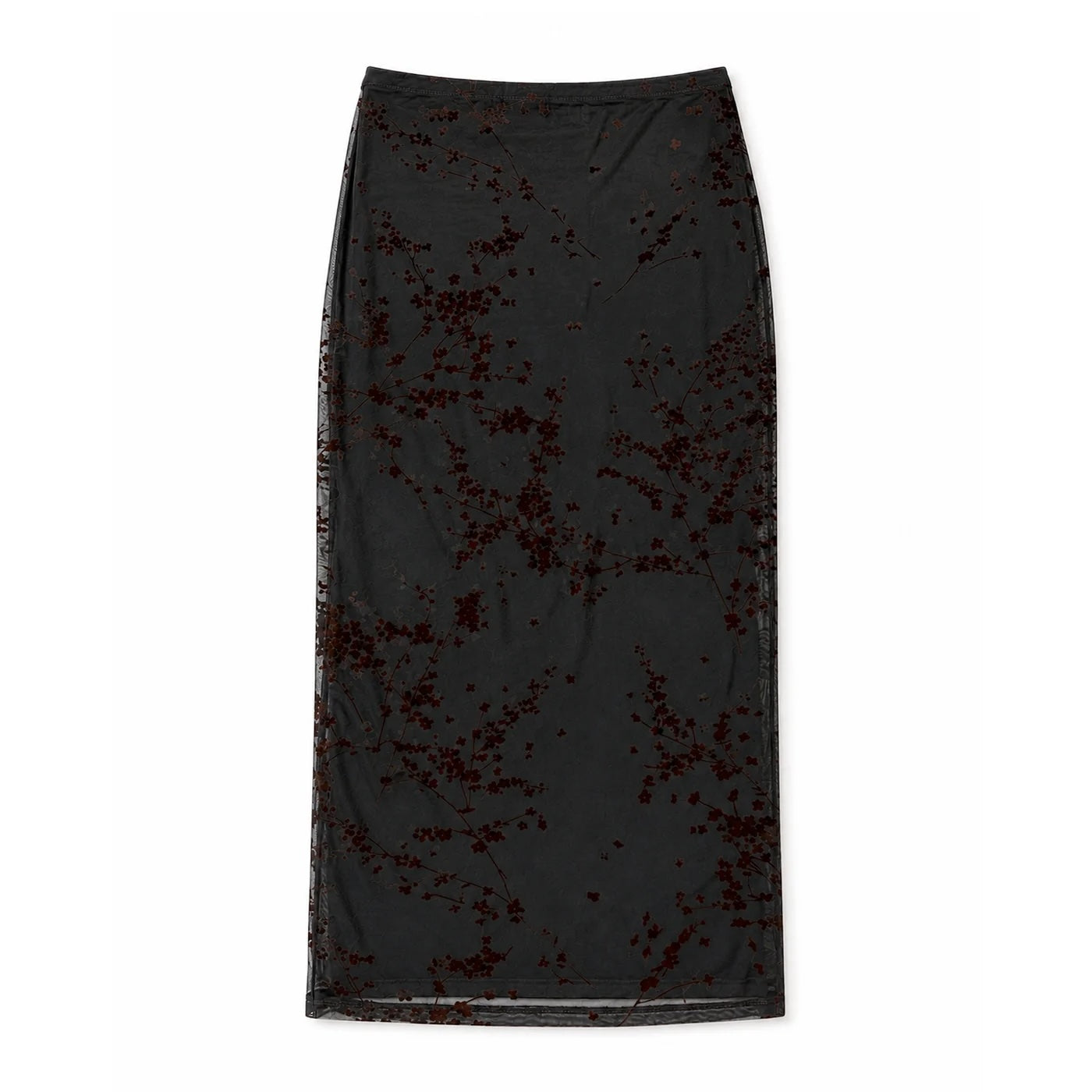 Ali Golden Floral Mesh Skirt - Black/Brown Women's Bottoms - Sloane Boutique