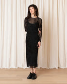 Ali Golden Floral Mesh Skirt - Black/Brown Women's Bottoms - Sloane Boutique