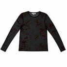 Ali Golden Floral Mesh Top - Black/Brown Women's Tops - Sloane Boutique
