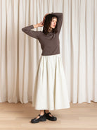 Ali Golden Full Skirt - Ecru Women's Bottoms - Sloane Boutique