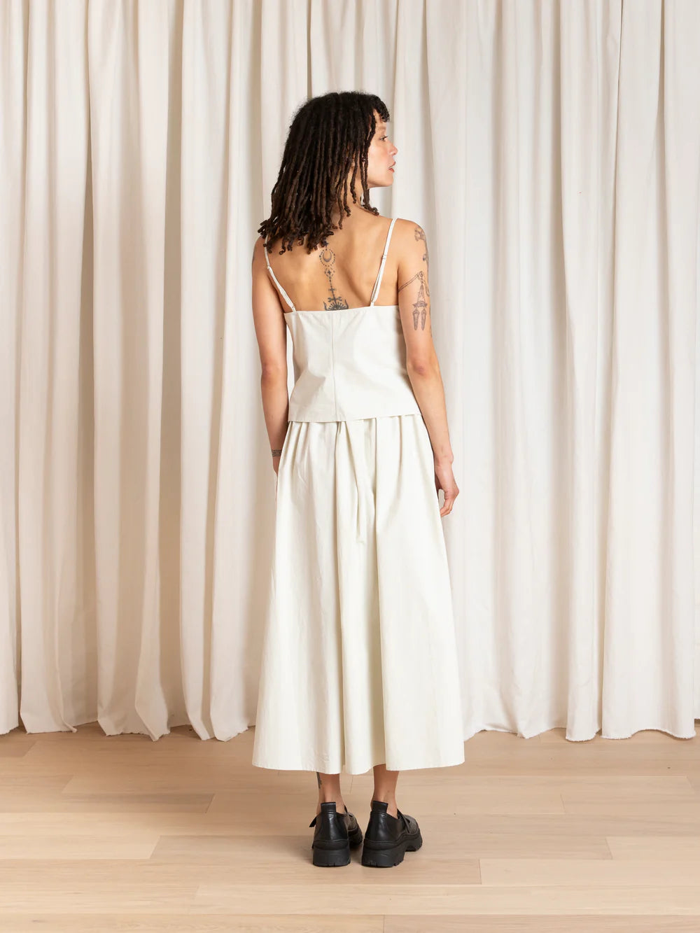 Ali Golden Full Skirt - Ecru Women's Bottoms - Sloane Boutique