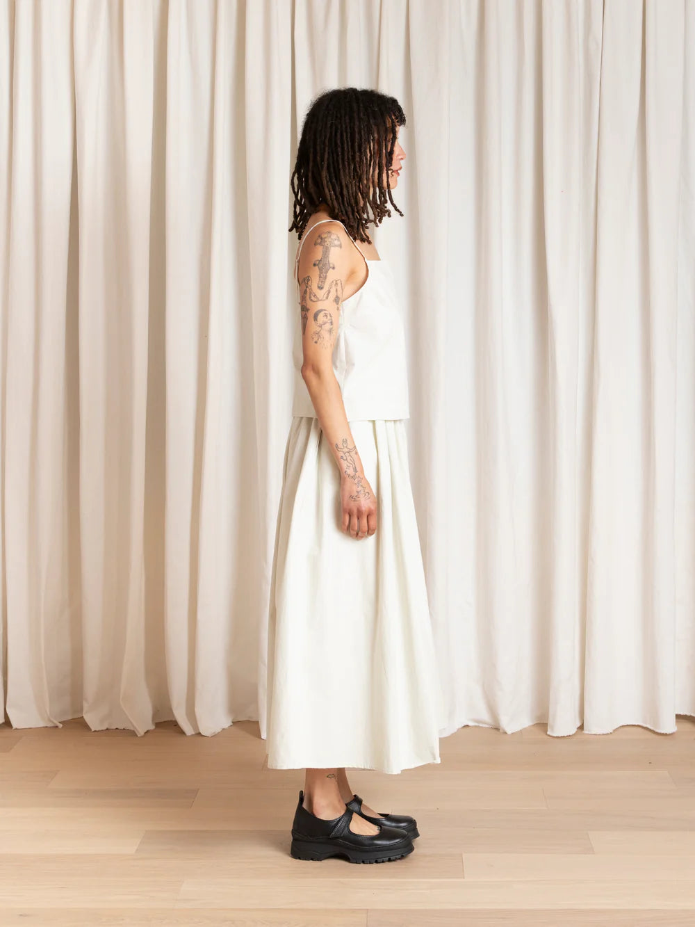 Ali Golden Full Skirt - Ecru Women's Bottoms - Sloane Boutique