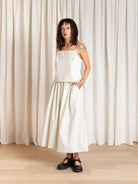 Ali Golden Full Skirt - Ecru Women's Bottoms - Sloane Boutique