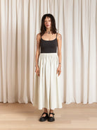 Ali Golden Full Skirt - Ecru Women's Bottoms - Sloane Boutique