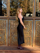 Ali Golden High Neck Bias Dress - Black Dresses - Sloane Boutique