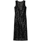 Ali Golden High Neck Low Back Dress - Black Sequins Dresses - Sloane Boutique