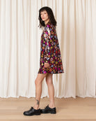 Ali Golden Long Sleeve Shift Dress - Flower Sequins Dresses - Sloane Boutique